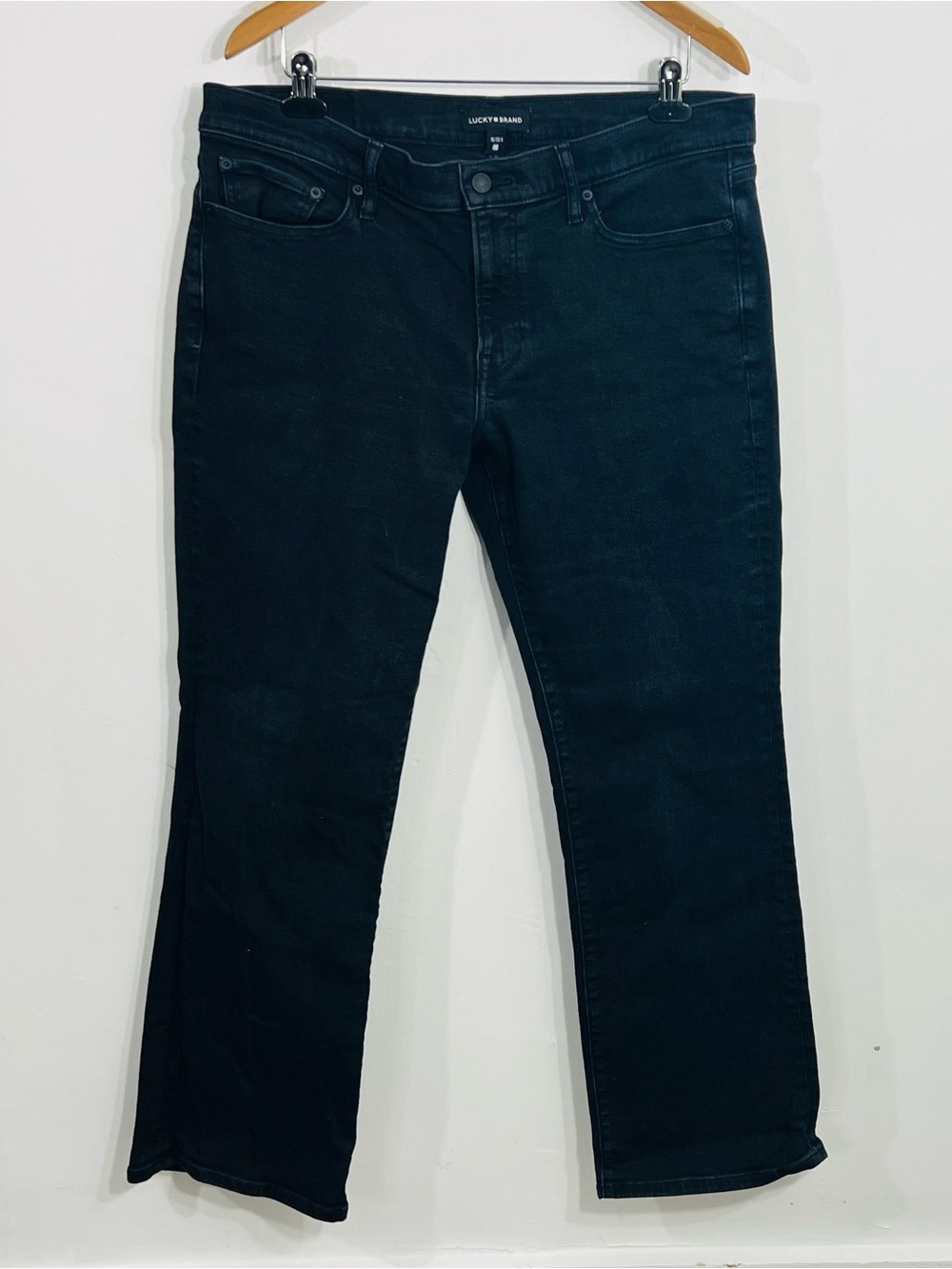 Lucky Brand Lucky You Sweet Mid Rise Boot Black Jeans 5 Pocket Design Size 16